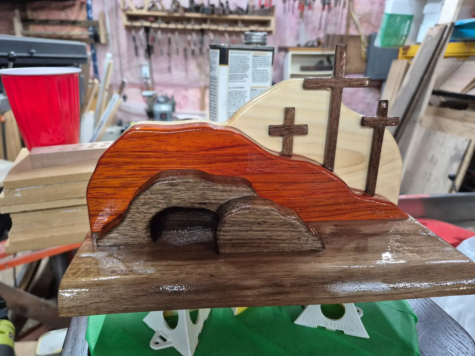 He Is Risen — Wooden Resurrection Scene detail 2