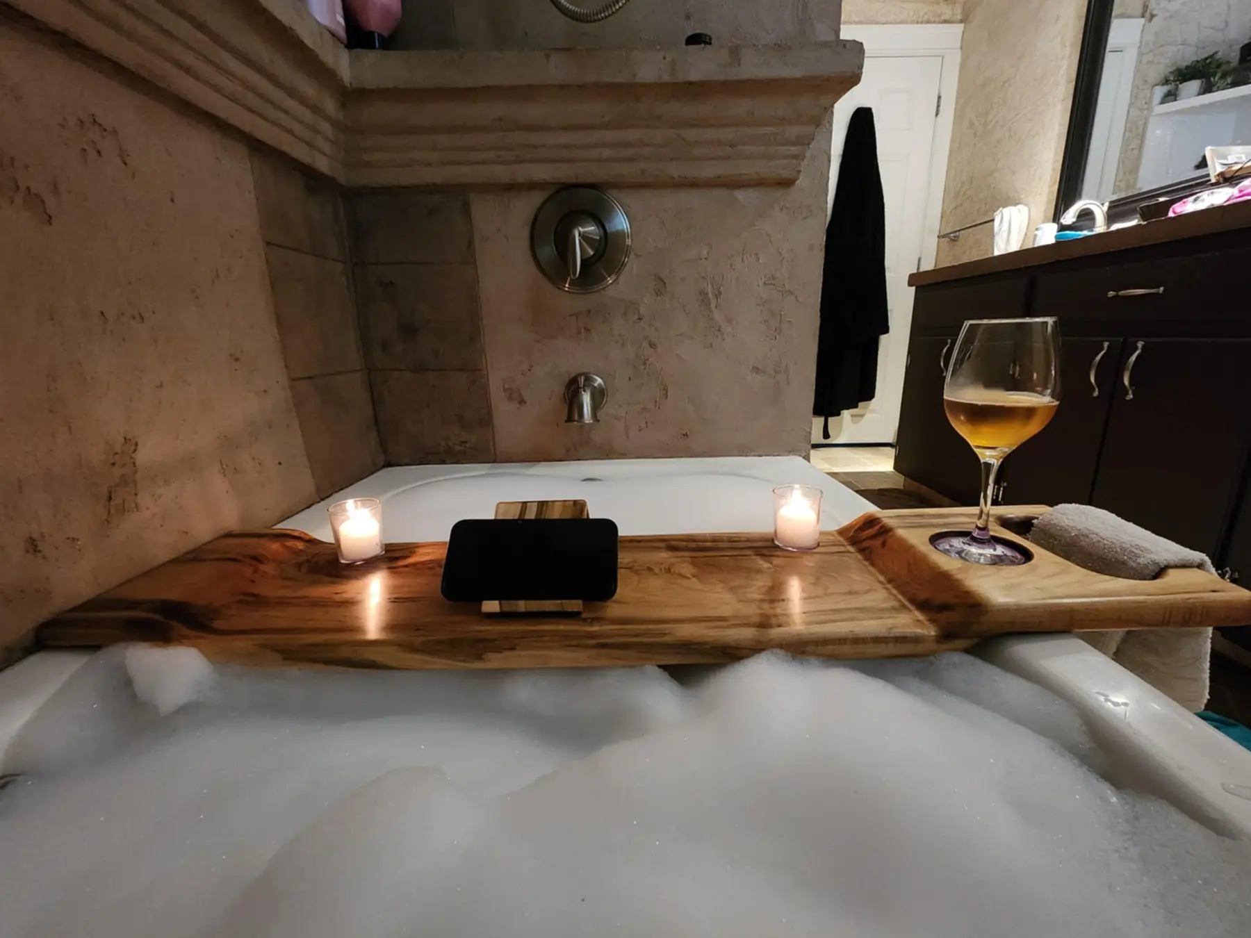 Violet Veins — Ambrosia Maple Bath Caddy detail 5