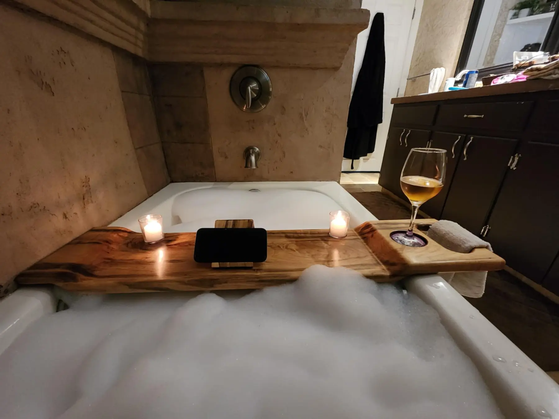 Violet Veins — Ambrosia Maple Bath Caddy detail 6