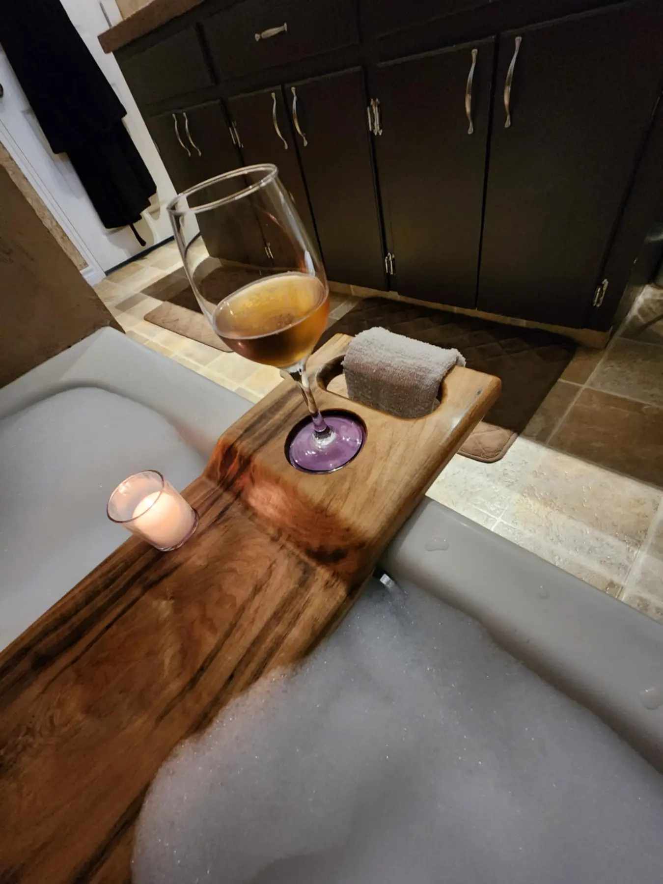 Violet Veins — Ambrosia Maple Bath Caddy detail 9